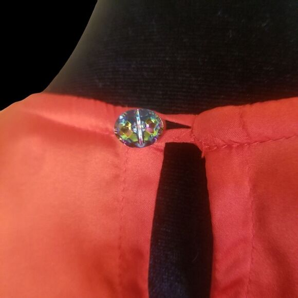 ⭐️ Authentic Gianni Versace Red/Orange Sleeveless Silk Blend Top M/8 - Picture 6 of 12